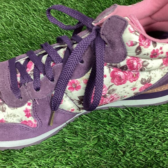 Sketchers Hollywood Rose Sneakers Pink Purple Floral 11 - Picture 7 of 11